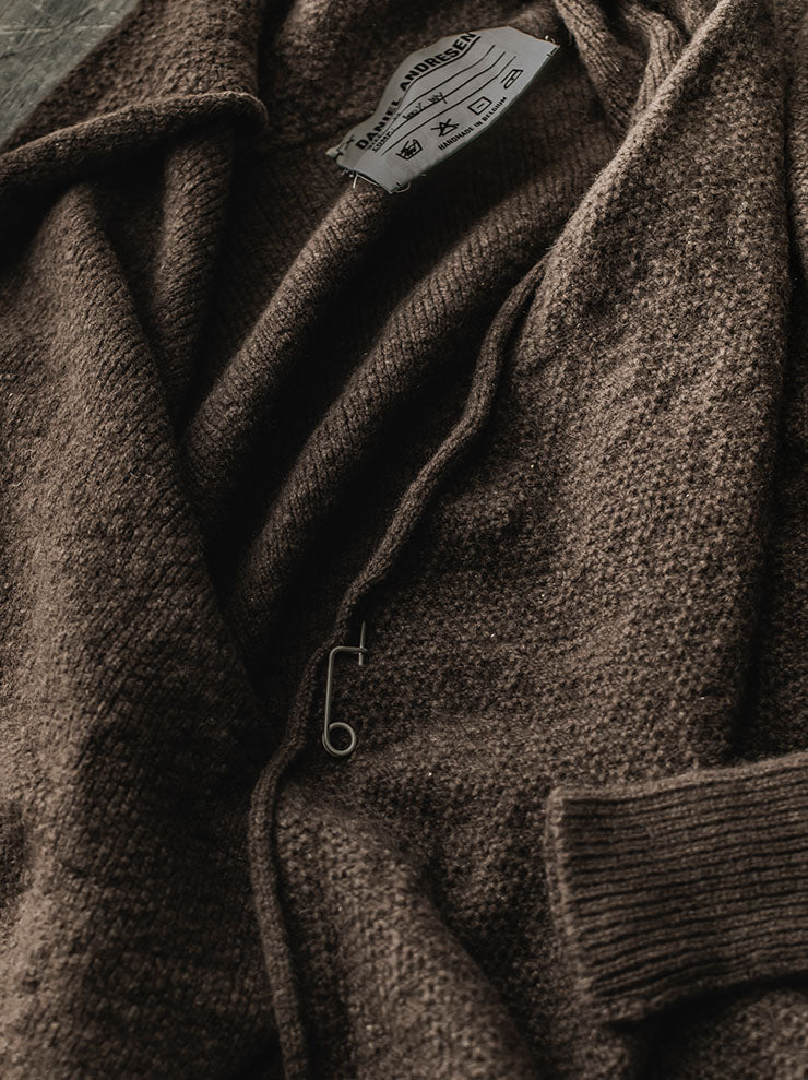 DANIEL ANDRESEN GREEN long knit cardigan / CHOCOLATE