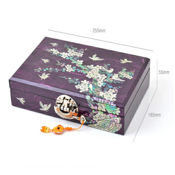 楽天市場】韓国螺鈿 螺鈿漆器 螺鈿 高級 宝石箱 ジュエリーボックス 梅