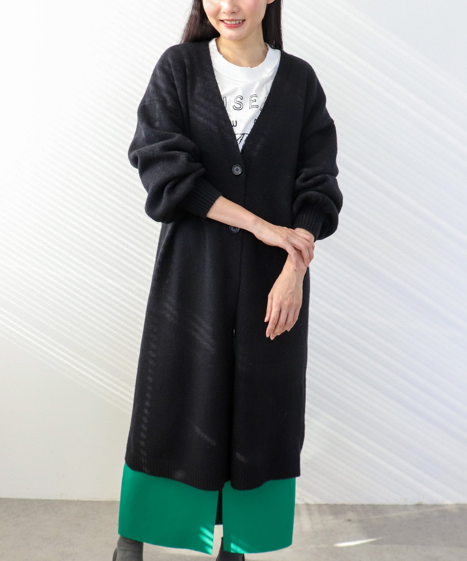 バルーン袖ロングカーディガン | AND ON JIONE STORE（アンドオン