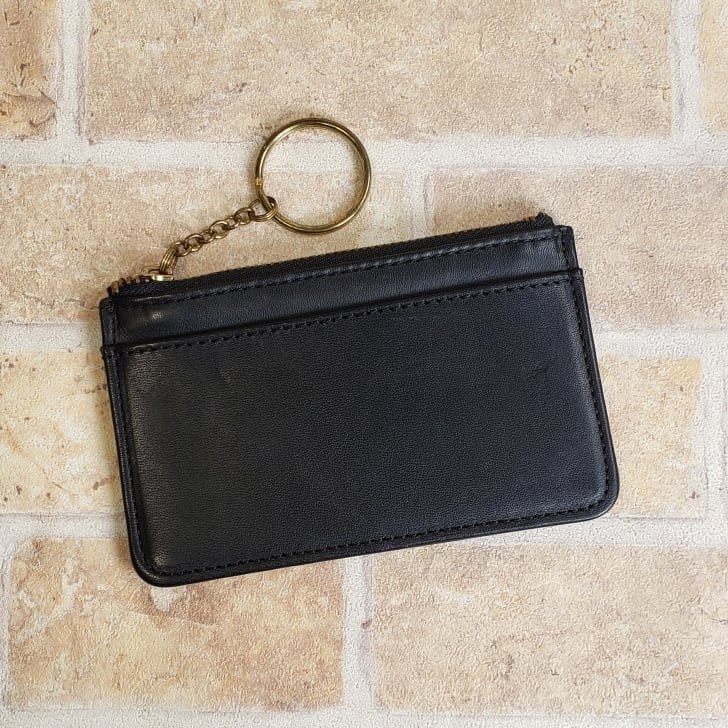 オールドコーチ ☆ レザー コインケース 折財布 キーリング付 ブラック