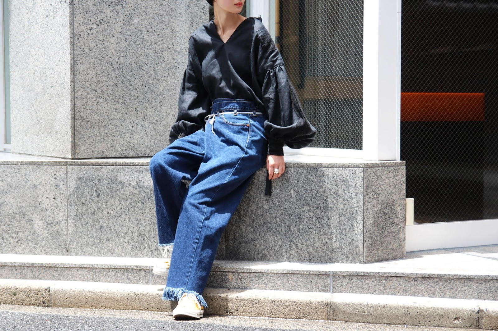 MAISON EUREKA リメイクチノパン ネイビー メゾンエウレカ チノパン