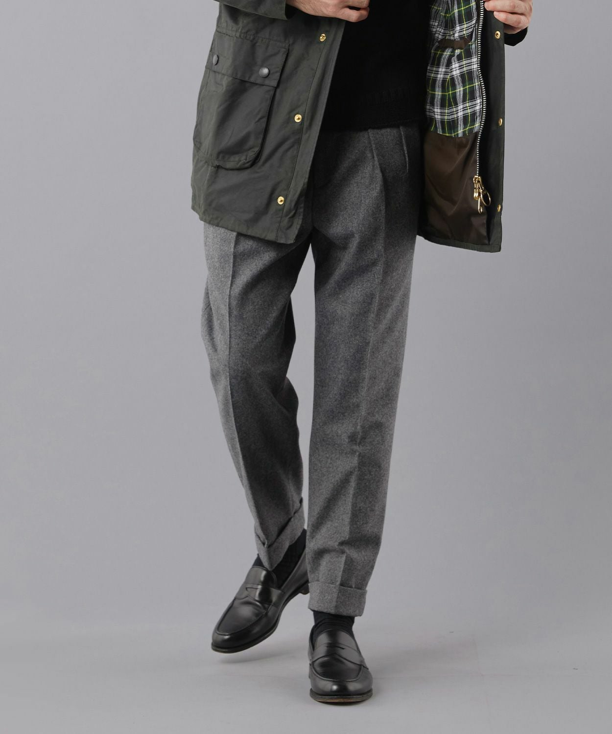 オフィサーパンツ/ポーツマス(ベルトループ付き)(フランネル)(MEN) 全2