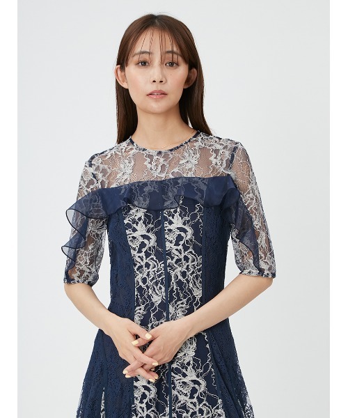 FRAY I.D（フレイアイディー）の「コンビネーションレースフレアドレス