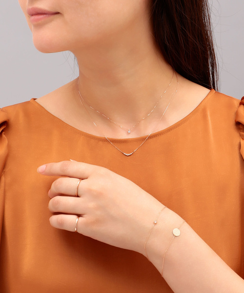 agete（アガット）の「【WEB限定】K18ピンクゴールドネックレス