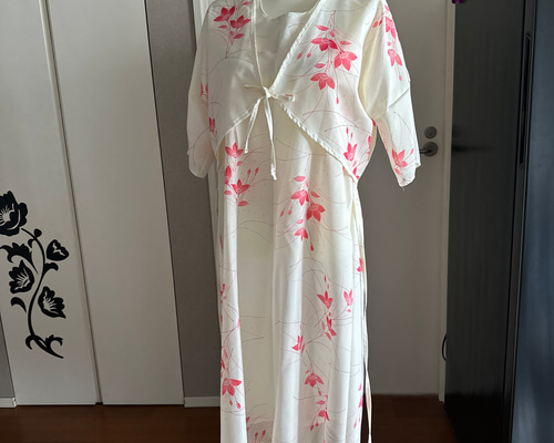 sale！着物リメイク ポリエステル絽からバッククロス ワンピース