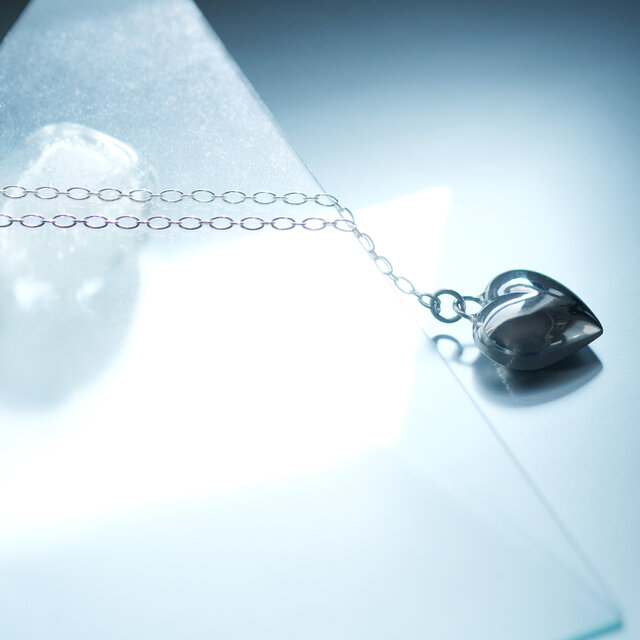 BIG 立体 ハート ロング ネックレス シルバー925 | iichi 日々の暮らし