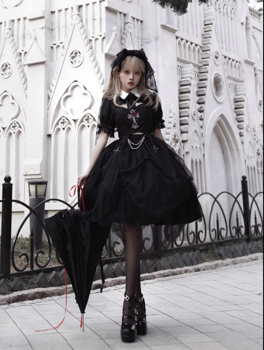 ロリータファッション 【ゴスロリ】ゴシックローズのスカートスーツ