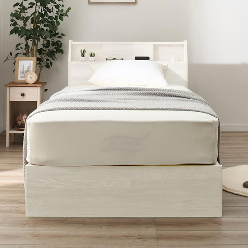 シングルベッドフレーム(アザン3 浅型/WW) LED照明付き ニトリ（NITORI） ベッド シングルベッドフレーム(アザン3 浅型/WW