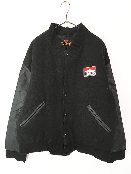 古着 90s USA製 Marlboro マルボロ 本革 レザー メルトン ウール