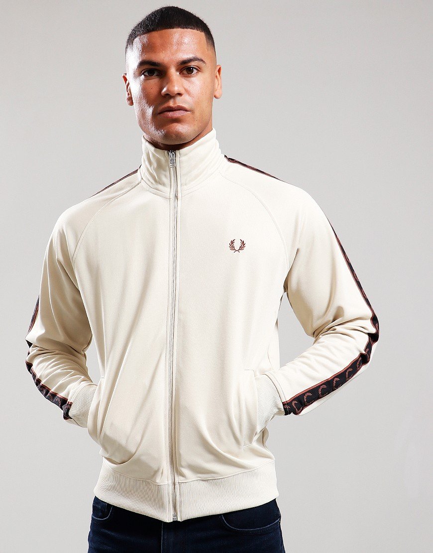 Fred Perry Contrast Tape Track Top Oatmeal/Whiskey Brown