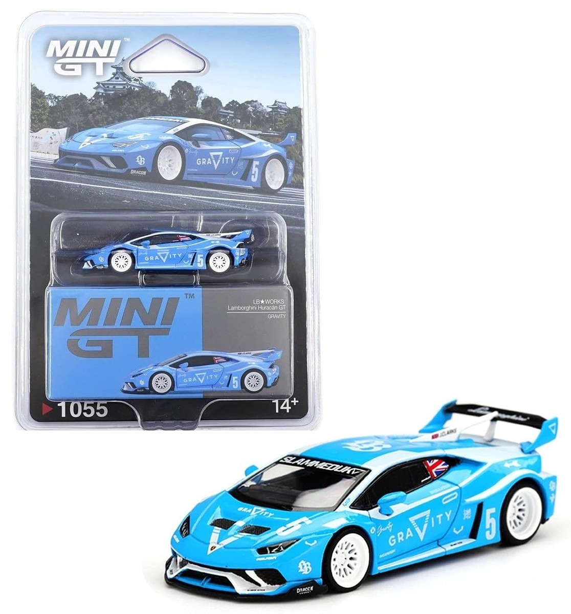 Mini GT 1:64 LB WORKS Lamborghini Huracán GT GRAVITY Blue Diecast