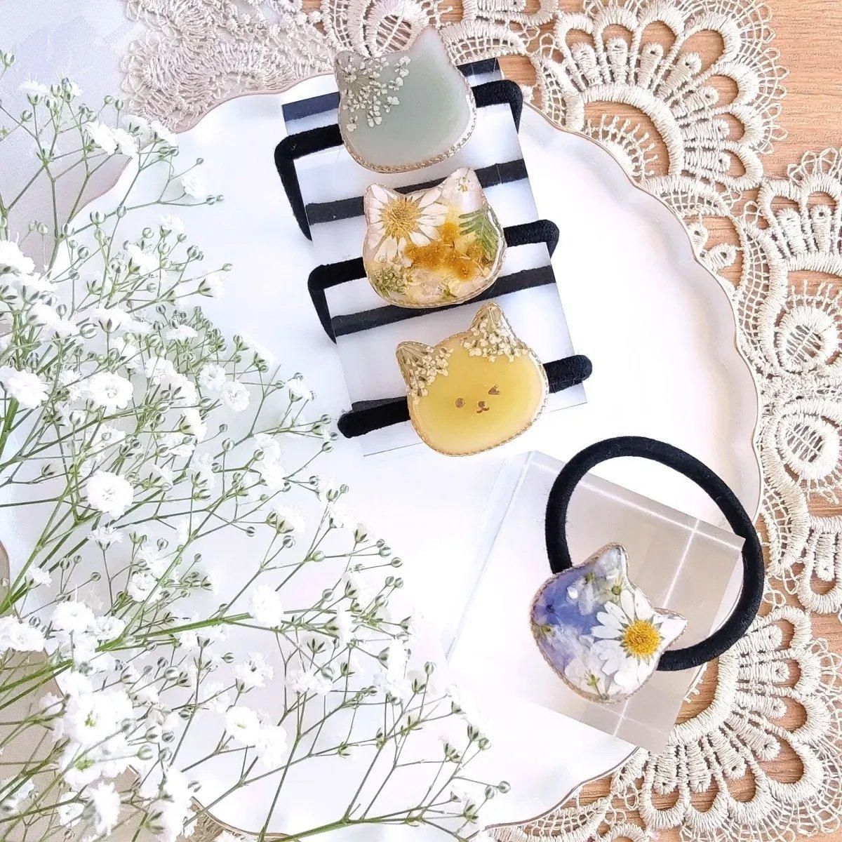 ハンドメイドレジンヘアゴム・ポニーフック・ブローチ♡No.35