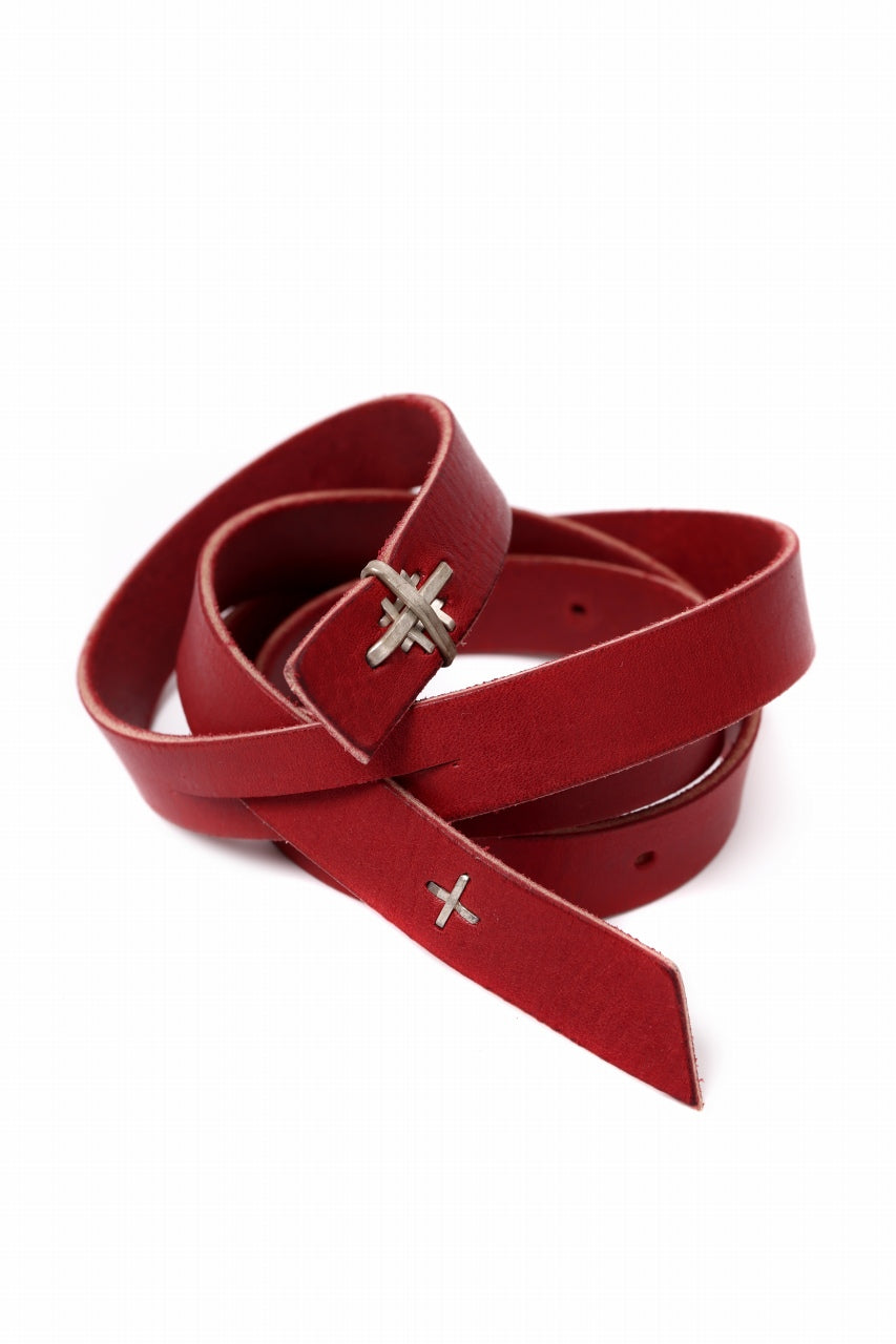 m.a+ double cross buckle skinny belt / EX+1B/GR3,0 (CHILI RED)の