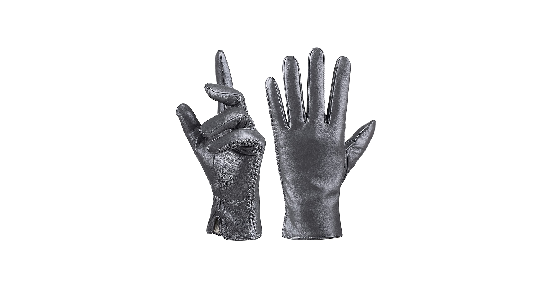 QNLYCZY Genuine Sheepskin Leather Gloves for Women, Winter Warm