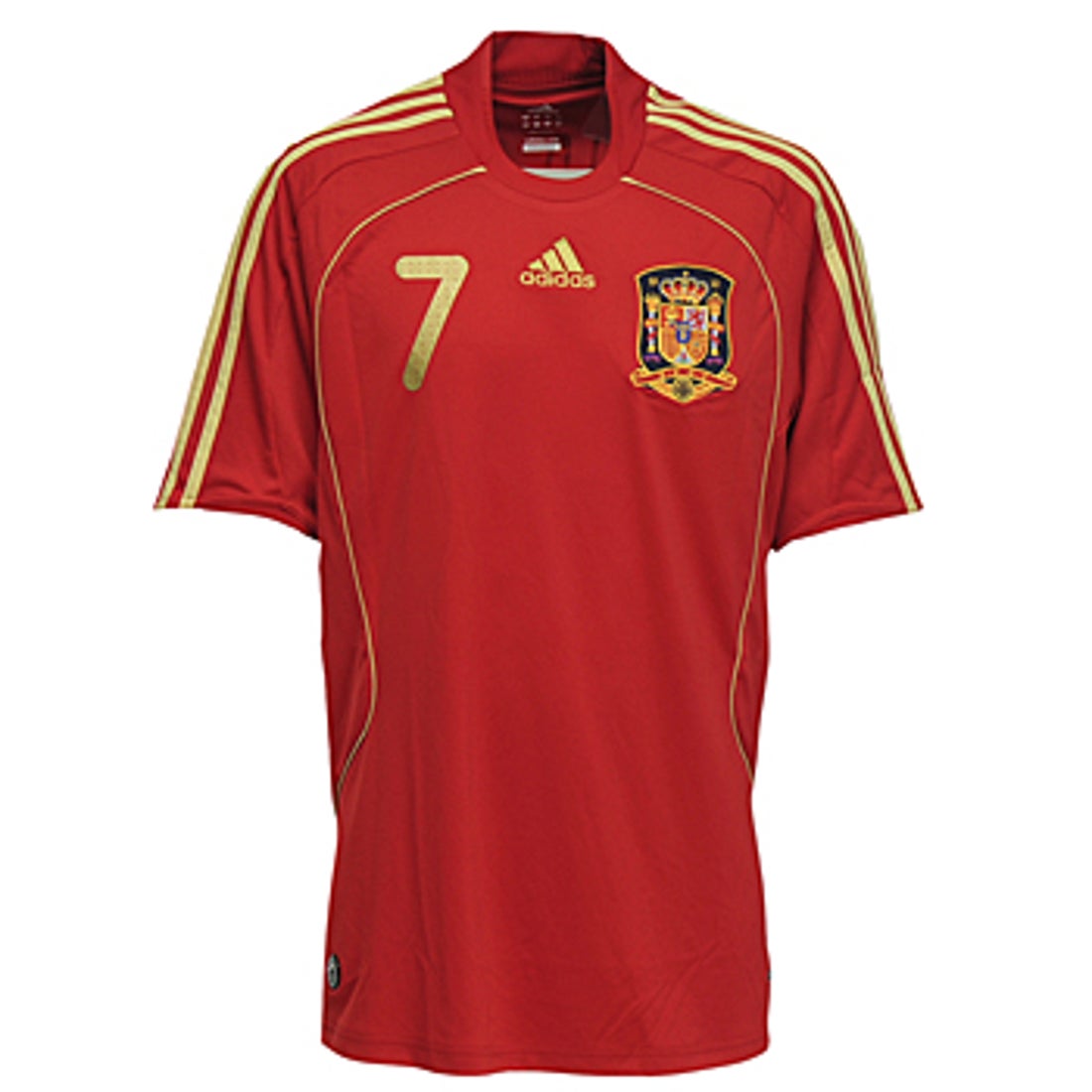 adidas スペイン代表 08/09 ユニフォーム ホーム半袖 #7 ビジャ 72502