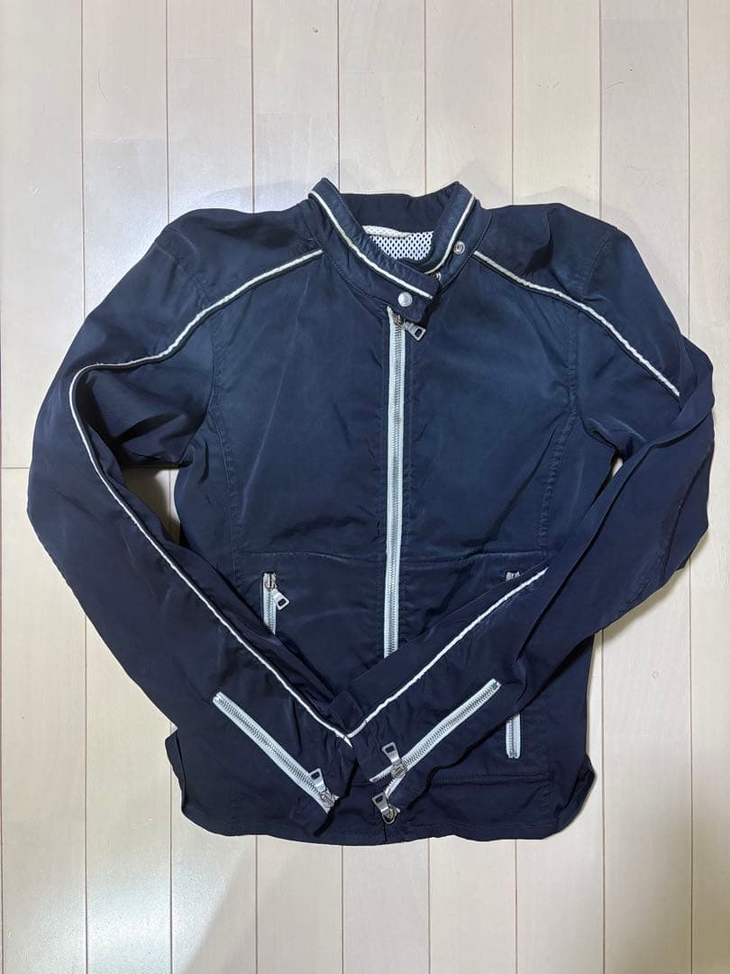 【希少】PRADA 90s アーカイブ ナイロンライダース テック Y2K 2000s Prada Orange Nylon Biker Jacket ナイロンジャケット archive