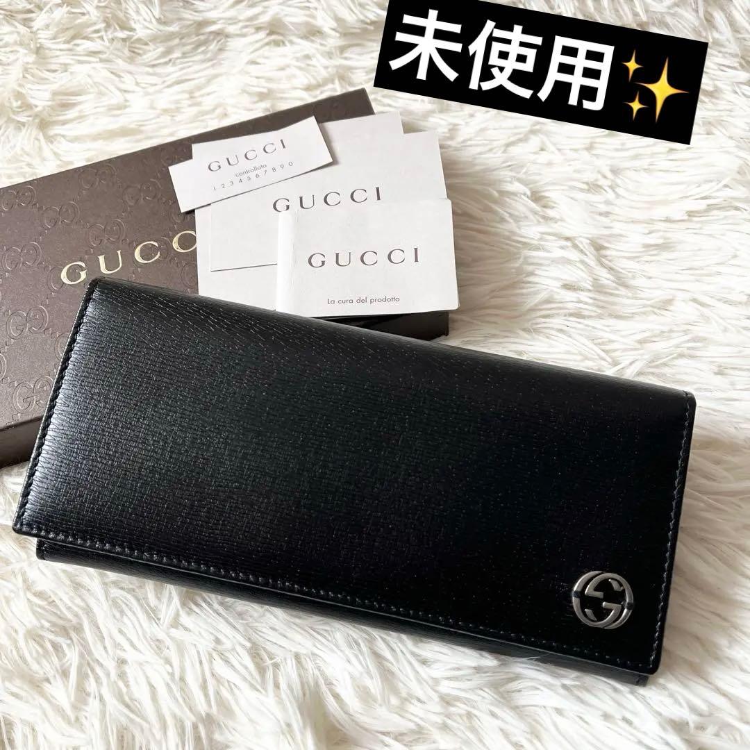 未使用✨グッチ インターロッキング 長財布 二つ折り 本革 ブラック 黒 楽天市場】【新品未使用品】【財布】GUCCI グッチ インターロッキング