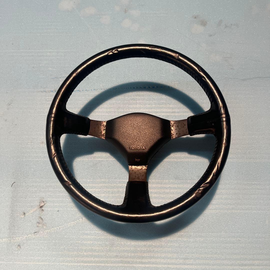 AE86 純正ハンドル AE86 純正 ステアリング ハンドル レザー 革巻 前期 APEX レビン