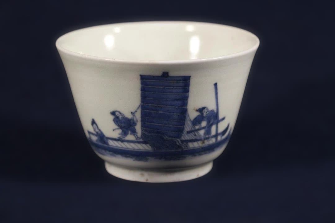 503　古伊万里染付江戸期帆掛和舟図猪口　無傷美品　江戸中期 503 古伊万里染付江戸期帆掛和舟図猪口 無傷美品 江戸中期 - メルカリ