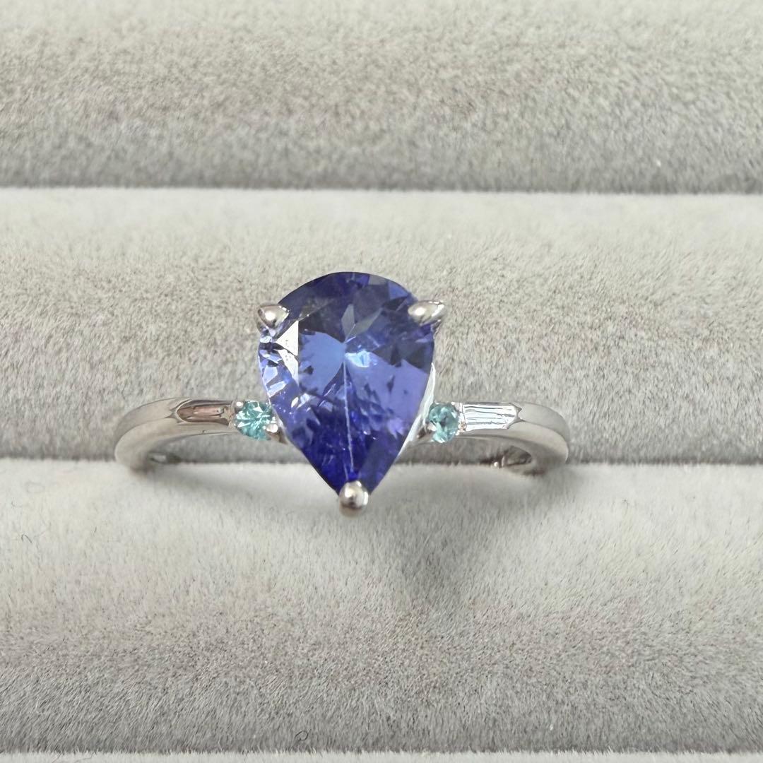 【天然タンザナイト 】パライバトルマリン ✨WGリング ✨ソーティング付き 天然タンザナイト 】パライバトルマリン ✨WGリング ✨ソーティング