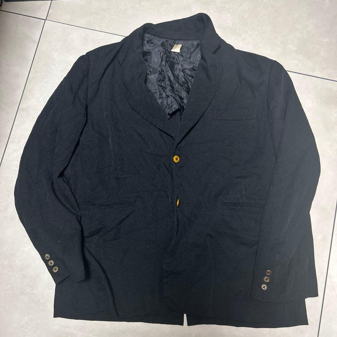 25ssオーバーサイズ ポリ縮ジャケットコムデギャルソンシャツSHIRT 25ss コムデギャルソンシャツ オーバーサイズポリ縮ジャケット NAVY S