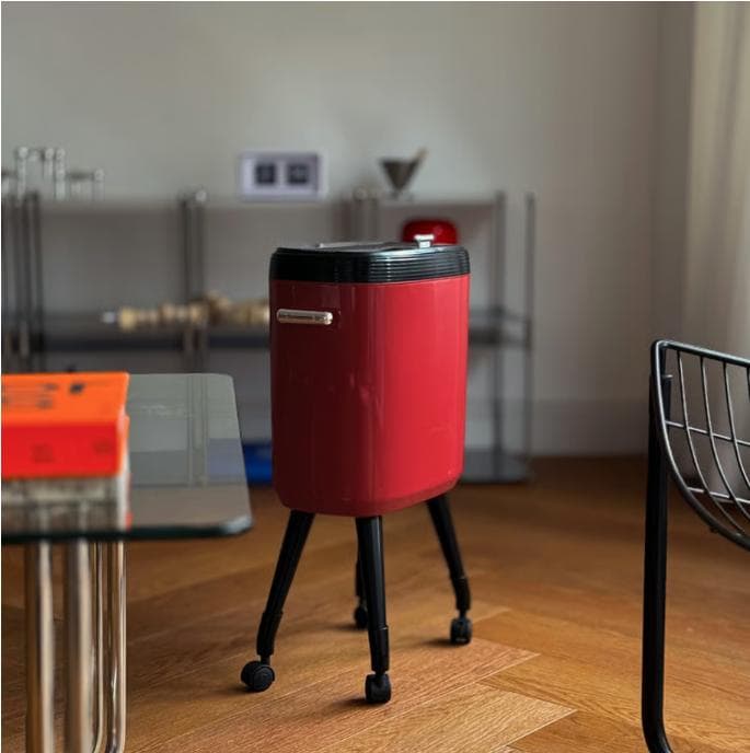新品 北欧モダン 高脚 レッド ダストボックス ゴミ箱 インテリア 蓋付き 脚付き ダストボックス 7L 蓋付き ゴミ箱 北欧 おしゃれ ごみ箱 : R&M