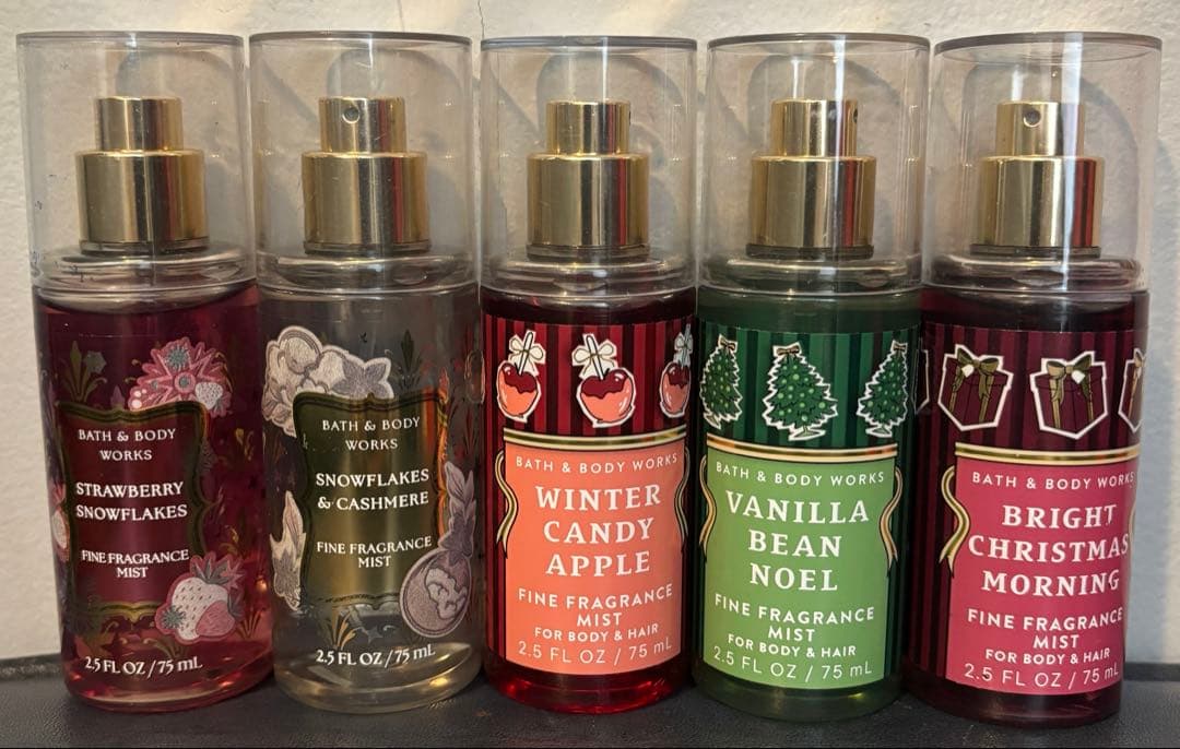 【Christmasセット】Bath&bodyworks フレグランスミスト５個 Bath and Body Works Bright Christmas Morning Scent Care Deluxe