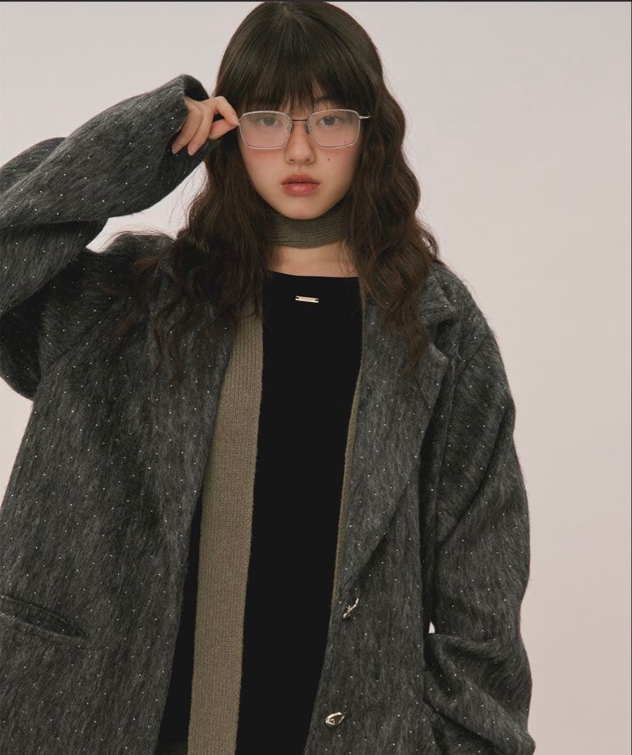 loin nuit ロワンニュイ シャギーコート ダークグレー loin nuit（ロワンニュイ）の「shaggy coat / シャギーコート