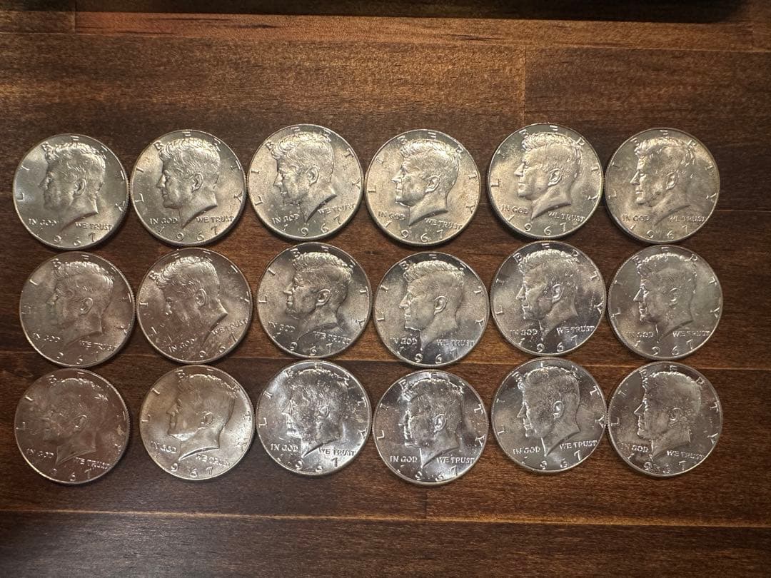1967年 ケネディ半ドル 18枚 アメリカ 1967年 ケネディ ハーフダラー銀貨｜Yahoo!フリマ（旧PayPay