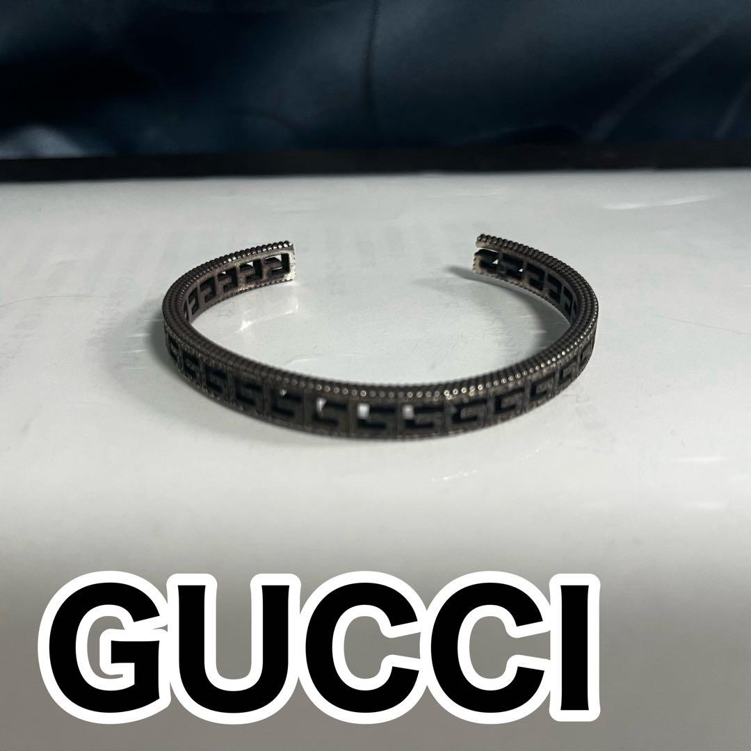 【GUCCI】 スクエアG ブレスレット バングル 箱あり 正規品 GUCCI スクエアG バングル シルバー925 グッチ | 2122TOKYO