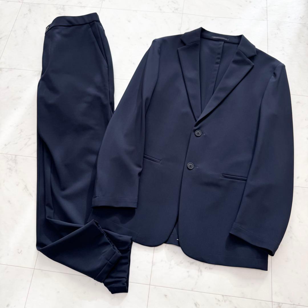 【美品】Theory セオリー トラベルスーツ ジャージー ビジネス ネイビー Theory セオリー セットアップスーツ ネイビー ジャケット0 パンツ00
