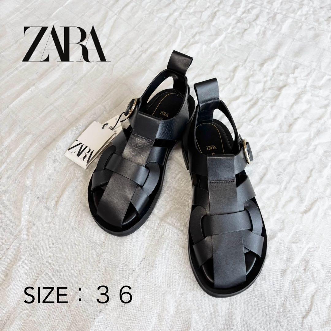 【新品未使用タグ付】 ZARA (ザラ) グルカサンダル フラット ブラック ザラ zaraサンダルのおすすめ人気商品一覧 通販 - Yahoo!ショッピング