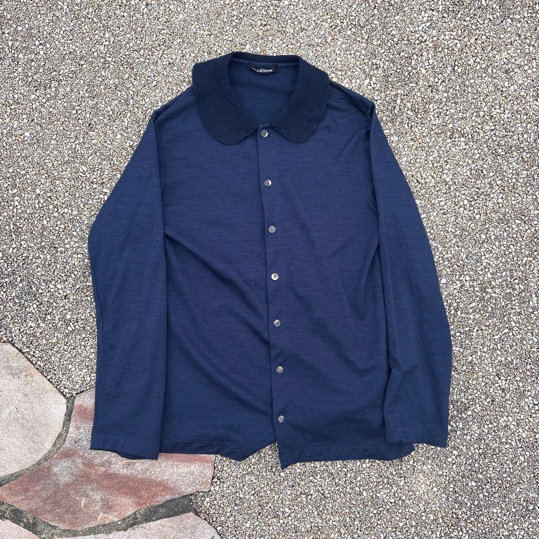 tricot comme des garçons ウールシャツ　ネイビー　丸襟 Comme Des Garçons Shirt Mens Sweater Knit Navy