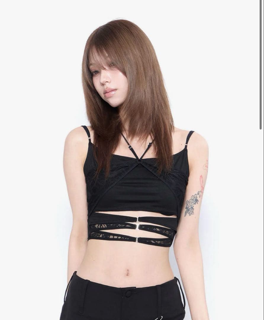 トップス THEREDTHREAD THEREDTHREAD / ザレッドスレッド】S asymmetric zip up tank